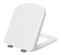 Sedile WC con chiusura ammortizzata, Sedile wc bianco Sedile wc ammortizzato a sgancio rapido, quadrato, con fissaggio superiore Con coperchio Cerniera in acciaio inox a doppio fissaggio(34 * 45cm)