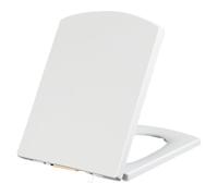 Sedile WC con chiusura ammortizzata, Sedile WC quadrato imbottito bianco for carichi pesanti con sedile antiscivolo e accessori di fissaggio superiori con sedile antiscivolo(37 * 47cm)
