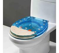 Sedile WC con Chiusura Ammortizzata,Sedili WC in Resina Trasparente,ASSE WC Universale,Si Apre E Si Chiude Dolcemente E Silenziosamente,Adatto A Tutti I WC A Pavimento Standard