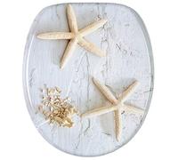 Sedile WC con chiusura ammortizzata | superficie di alta qualità | montaggio facile | cerniere robuste | Stelle marine grigio