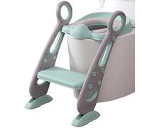 Sedile WC con Scale Regolabile Riduttore WC con Scaletta con Cuscino in PU, Collassabile Riduttore Water con Scaletta per Ragazzi E Ragazze, Portante 80 kg (Color : Gray, Size : 42.6 * 55 * 41.5cm)