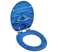 Sedile WC Coperchio chiusura morbida MDF Blu gocce d'acqua 02_0002934