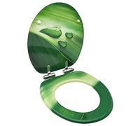 Sedile WC coperchio chiusura morbida MDF verde gocce d'acqua 02_0002935
