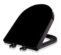 Sedile WC, Coperchio del WC rosso con chiusura ammortizzata a forma di D, facile da pulire e robuste cerniere di fissaggio superiori.(White,41~44cm*34cm)