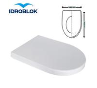SEDILE WC COPRIWATER FILO MURO AVVOLGENTE BIANCO CON CHIUSURA RALLENTATA 36x46