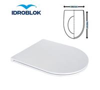 SEDILE WC COPRIWATER FILO MURO PIATTO BIANCO CON CHIUSURA RALLENTATA 36x44