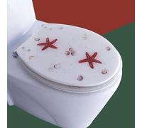 Sedile WC,Copriwater Universali O/U/V Forma,Copri Water Tavolette Coperchio Water,Muto Tavoletta WC Bagno in Resina Antibatterico Décoration Toilettes,Chiusura Rallentata ASSE WC L,42cm*36cm