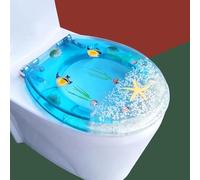 Sedile WC,Copriwater Universali O/U/V Forma,Copri Water Tavolette Coperchio Water,Muto Tavoletta WC Bagno in Resina Antibatterico Décoration Toilettes,Chiusura Rallentata ASSE WC F,42cm*36cm