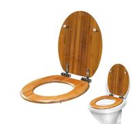 Sedile WC da bagno - sedile in legno sagomato stretto, acciaio inossidabile - Hardware | Lenti anti punta, che impedisce l'aspetto toilette e ha toilette. Il design del decigender