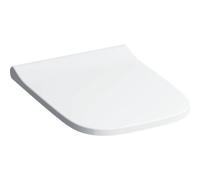 Sedile WC quadrato Keramag Smyle Slim con rivestimento, avvolgente, antibatterico, cerniere QuickRelease, bianco, con chiusura ammortizzata - 500.687.01.1