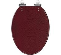 Sedile WC generico allungato rosso per bagno | Design decorativo con motivo rosso, facile da installare, compatibile con gli accessori standard del bagno.