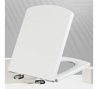 Sedile WC - Heavy Duty Soft Close, antibatterico, quadrato, con cerniere in acciaio inox resistenti per una facile installazione