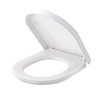 Sedile WC, HIMIMI Copriwater Universale D Forma con Abbassamento Automatico, Montaggio Rapido a 2 Bottoni e Aggiustabile Cerniere in Acciaio Inox, Tavoletta WC con Facile da Installare e Pulire