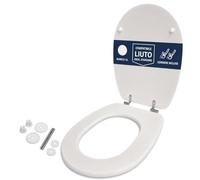 Sedile WC Hydro Home compatibile con Liuto Ideal Standard Bianco I.S. - Copriwater in legno verniciato Bianco Ideal Standard con cerniere incluse