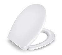 Sedile WC in Formaldeide Urea, APEXFORGE Universale Antibatterico Tavoletta WC Chiusura Rallentata Copriwater Bagno Installazione Rapida Pulizia Facile Bianco Forma O Ovale-ATSTY14