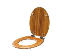 Sedile WC in legno allungato - Sedile WC morbido allungato, meccanismo a chiusura lenta, cerniere in acciaio, design anti-morsetto, facile da pulire, comodo accessorio da bagno | Per il
