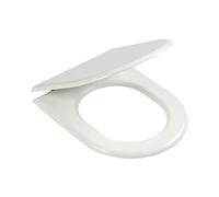 Sedile WC in Legno MDF Con Finitura Bianco Lucido, Tavoletta Wc Ricambio Adattabile a Ideal Standard