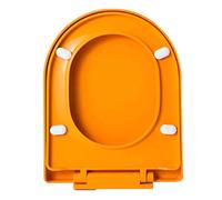 Sedile WC in plastica, chiusura rallentata, a sgancio rapido, dimensioni standard, con dispositivo regolabile, dimensioni standard (arancione)