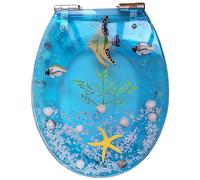 Sedile WC in Resina, con Paraurti Antiscivolo, Coperchio WC a Chiusura Lenta Senza Sbattere, Sgancio Rapido per una Facile Pulizia, Tipo Universale U V O