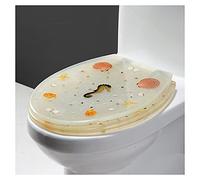 Sedile WC in resina resistente con delfino 3D e stella marina, coperchio a chiusura lenta, adatto per WC tipo U/V/O