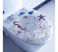 Sedile WC in Resina Trasparente con Chiusura Ammortizzata - Asse Universale Effetto 3D, Forma V/O/U Compatibile