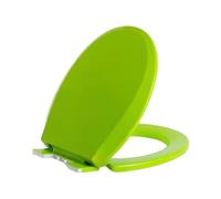 Sedile WC ispessito con cerniere regolabili in acciaio inossidabile e funzione soft-close; adatto for WC a forma di O(Green)