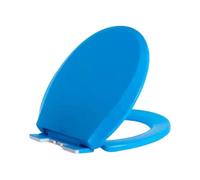 Sedile WC ispessito con cerniere regolabili in acciaio inossidabile e funzione soft-close; adatto for WC a forma di O(Blue)