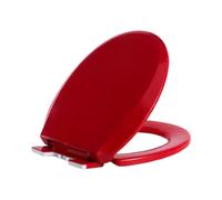 Sedile WC ispessito con cerniere regolabili in acciaio inossidabile e funzione soft-close; adatto for WC a forma di O(Red)