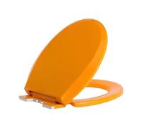 Sedile WC ispessito con cerniere regolabili in acciaio inossidabile e funzione soft-close; adatto for WC a forma di O(Orange)