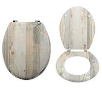 Sedile WC MSV in Pannello MDF con Cerniere in Acciaio Inox di Alta qualità e stabili