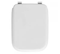 Sedile Wc ORIGINALE GLOBO CLIO Legno Copriwater Bianco Cerniere Cromate