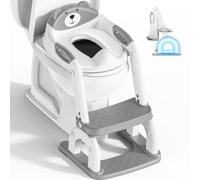 Sedile WC per bambini con scale, accessorio per WC aggiornato, per bambini e bambine, 2 in 1, con scale, regolabile in altezza, comodi sedili per WC sicuri, poggiapiedi per bambini