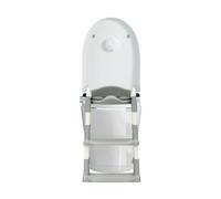 Sedile WC per bambini con scale, sedile WC 2 in 1 regolabile in altezza e pieghevole, con imbottitura morbida in poliuretano, calci e maniglie antiscivolo, universale per WC V/U/O, per ragazzi e