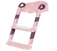 Sedile WC per bambini con scale | sedile WC per bambini con paraspruzzi e maniglie, pieghevole, adatto per viaggiare | per bambini dai 18 mesi in su, per bambini (rosa)