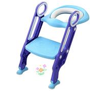 Sedile WC per bambini,Sedile WC pieghevole-Riduttore per WC con gradini larghi/cuscino morbido