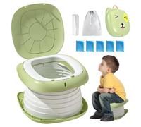 Sedile WC per Bambini, WC Pieghevole per Bambini, Pieghevole WC, Vasino Pieghevole da Viaggio Portatile, Vasino Portatile, Sedile per Vasetto, Vaso Pieghevole da Viaggio Toilette (Verde)