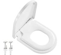 Ibergrif M41001-2 Coperchio WC universale, sedile WC per famiglie con chiusura a D a sgancio rapido, facile da pulire, bianco
