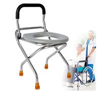 Sedile WC pieghevole portatile | Capacità di peso di 220 libbre | Porta Vasino Comodino per campeggio, viaggi in auto e cantieri, comodo sgabello per vivere all'aperto e viaggiare