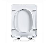 Sedile WC quadrato con chiusura rallentata, cerniere a sgancio rapido, coperchio facile da pulire, fissaggio superiore
