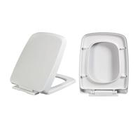 Sedile WC quadrato, in plastica con chiusura rallentata, sgancio rapido, design facile da installare e pulire