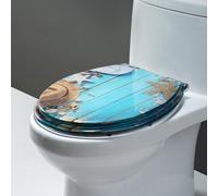 Sedile WC regolabile in resina trasparente, antibatterico, resistente, con effetto 3D, design resistente alla corrosione, per bagni e servizi igienici moderni