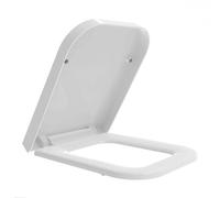 Sedile WC Rettangolare Quadrato, Chiusura Ammortizzata, sgancio rapido, Sedile WC Quadrato Allungato, Facile da Pulire, Facile da installare con Cerniere Regolabili, Bianco, 36 * 47 cm