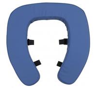 Sedile WC rialzato per anziani - Comodo e sicuro sedile WC imbottito con cinghie regolabili, copertura beige resistente all'acqua per una maggiore sicurezza nel bagno, blu, rialzato