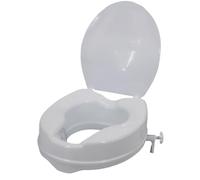 Sedile WC rialzato, Sedile WC rialzato di 4 Pollici, Rialzo da 300 libbre con Serratura e Coperchio, rialzi Antiscivolo per Anziani, Donne Incinte, disabili, rialzi per Anziani