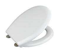 WENKO Sedile WC Rieti - Sedile WC con chiusura automatica ammortizzata, 350 KG portata, Termoindurente, 37 x 44.5 cm, Bianco
