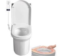 Sedile WC riscaldato elettrico, sedile WC intelligente digitale a forma di D, sedile riscaldato con chiusura rapida ammortizzata, temperatura controllabile, cerniere regolabili Top Fix 360, sedile