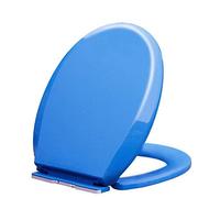 sedile WC, Robusti sedili WC for, a forma rotonda/a di D/V, raccordi fissi con cerniera durevole(Blu,O4245*35.6CM)