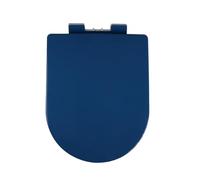 Sedile WC Rosso a Forma di D con Chiusura Ammortizzata e Pulsanti di sgancio rapido, Facile da installare e Pulire, Cerniera Superiore Fissa a Forma di D (Blu Navy)