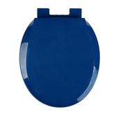 Sedile WC Rosso a Forma di D con Chiusura Ammortizzata e Pulsanti di sgancio rapido, Facile da installare e Pulire, Cerniera Superiore Fissa a Forma di D (Blu)