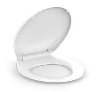 Sedile WC rotondo con sgancio rapido e attacco rapido, sedile WC in plastica con abbassamento automatico, non si allenta mai, facile da installare e pulire, bianco